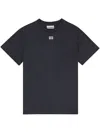 Ganni Womens Phantom Crystal-embellished Organic-cotton T-shirt In Blue