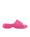 Ganni Pink Pool Slide Sandal In Pink