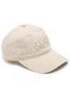 Ganni Womens Egret Washed Logo-embroidered Cotton-canvas Cap