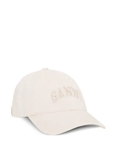 GANNI LOGO-EMBROIDERED CAP