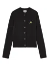 Ganni Cardigan Mit Logo-stickerei In Black