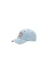 Ganni Logo-embroidered Denim Cap In Blue