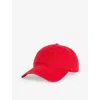 Ganni Logo-embroidered Cotton Cap In Barbados Cherry