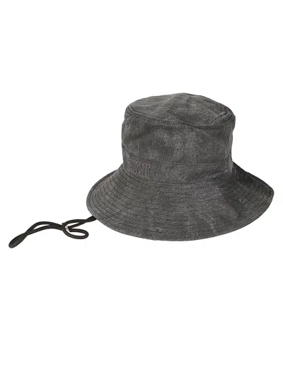 Ganni Logo Embroidered Round Hat In Black