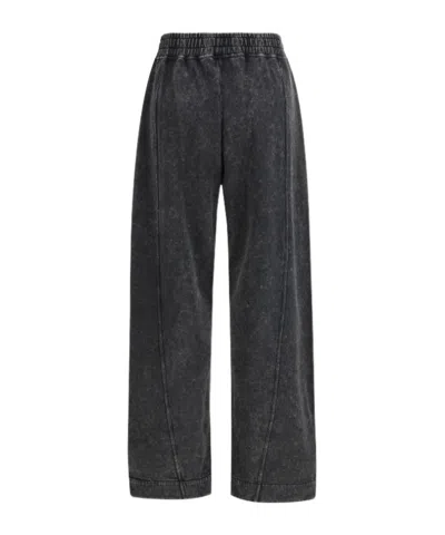 Ganni Logo Embroidered Sweatpants In Gray