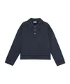 Ganni Heavy Fleece Drop Shoulder Polo Shirt In Black