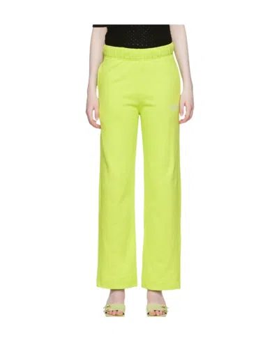 Ganni Logo-embroidered Track Pants In Green