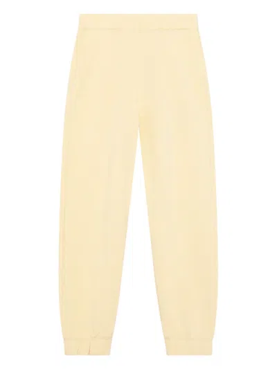 Ganni Logo-embroidered Track Pants In Yellow