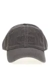 GANNI LOGO EMBROIDERY CAP HATS GRAY