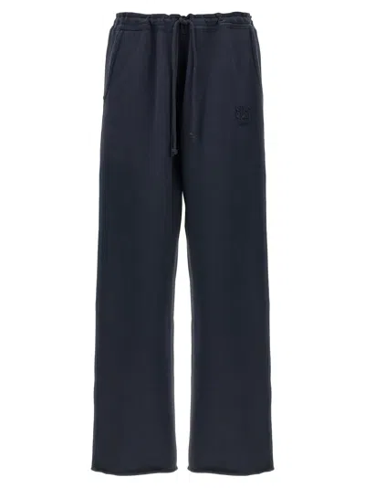 Ganni Logo Embroidery Joggers Trousers In Blue