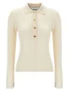 Ganni Natural Collar Front Button Sweater