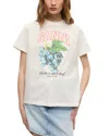 Ganni Grape Print Crew Neck Short Sleeve Top
