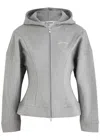 Ganni Logo Hooded Cotton Sweatshirt In Grey