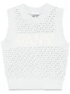 Ganni Textured Organic Cotton Blend Sweater Vest In Blue