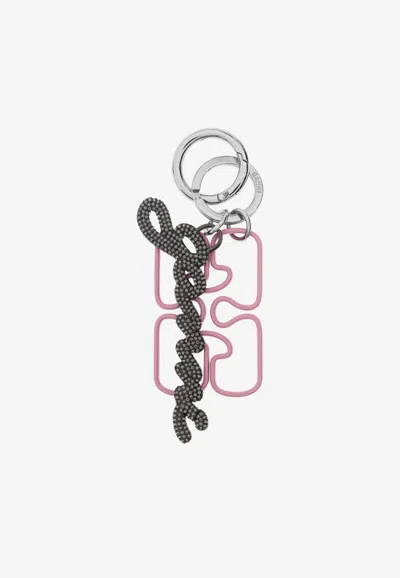 Ganni Logo Keychain Charms In Multi