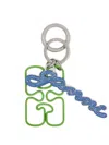 Ganni Logo Keyring In Silver