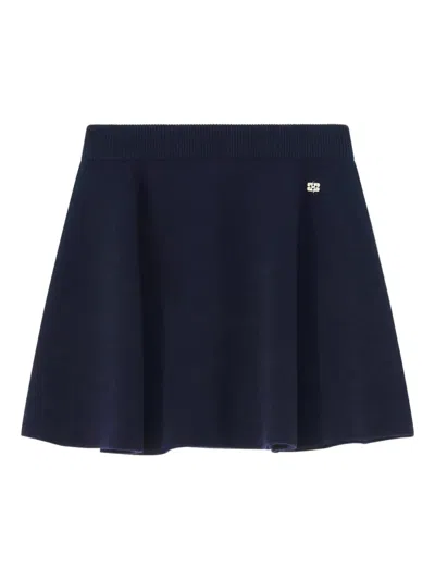 Ganni Logo Mini Skirt In Blue
