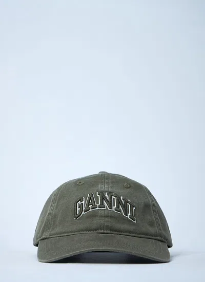 GANNI LOGO MOTIF BASEBALL CAP