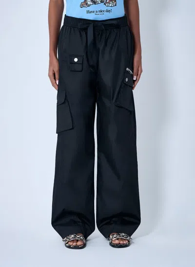 Ganni Logo Motif Track Pants In Black