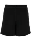 Ganni Logo Organic Cotton Shorts In Black