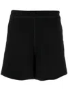 Ganni Logo Organic Cotton Shorts In Black