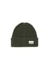 Ganni Loose Wool Rib Knit Beanie In Kalamata