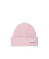 Ganni Light Pink Fitted Rib Knit Wool Beanie In Pink