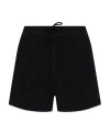 Ganni Cotton Suiting Elasticated Waist Shorts In Black
