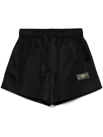 Ganni Ssense Exclusive Black Recycled Nylon Sport Shorts