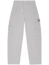 Ganni Logo-patch Track Trousers In Grey
