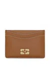 Ganni Logo-plaque Card Holder In Brown