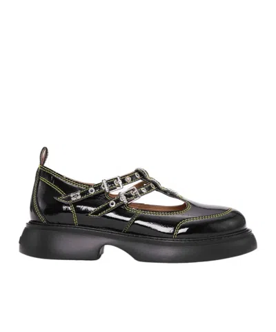 Ganni Chunky Sole Black Mary Jane Shoes | ModeSens