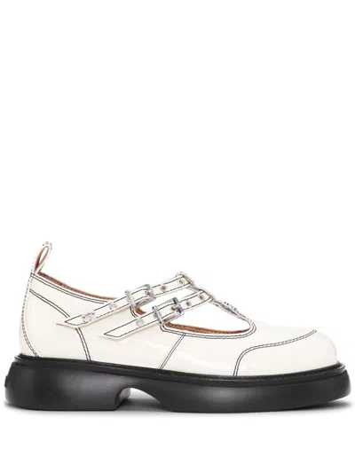 GANNI LOGO-PLAQUE LOAFERS