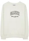 GANNI LOGO-PRINT COTTON SWEATSHIRT