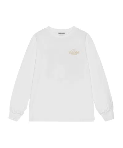 GANNI GANNI LOGO PRINTED CREWNECK SWEATSHIRT