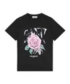Ganni Basic Jersey Rose Relaxed T-shirt Phantom In Black