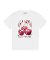 Ganni Basic Jersey Cherry Relaxed T-shirt In White