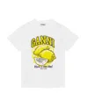 Ganni Lemon Crewneck Jersey T-shirt In White