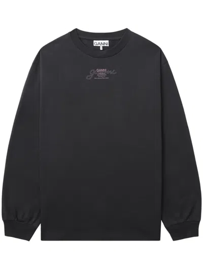GANNI LOGO-PRINT SWEATSHIRT