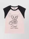 Ganni Logo Print T-shirt Raglan Sleeves In Multi