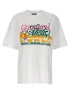 Ganni Graphic-print Organic-cotton Blend T-shirt In White