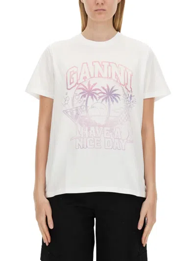 GANNI BASIC JERSEY COCKTAIL RELAXED T-SHIRT