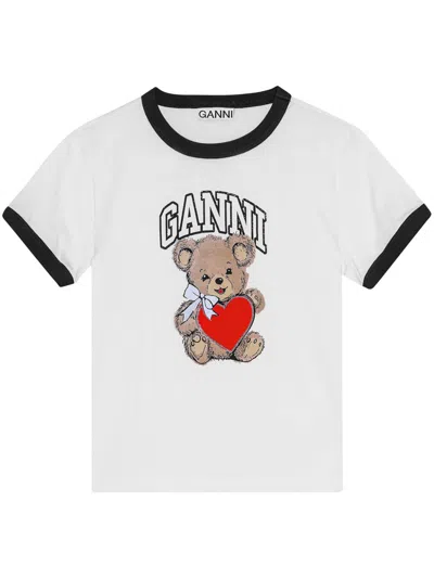 GANNI LOGO-PRINT T-SHIRT