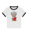 Ganni White Crewneck T-shirt With Logo Print On The Front In White