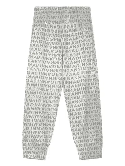 Ganni Logo-print Track Pants In Gray
