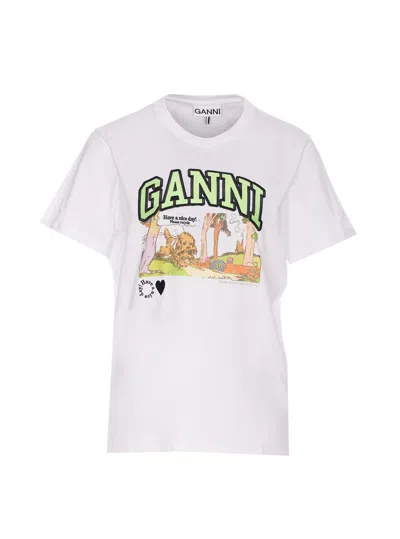 Ganni Poppy Relaxed T-shirt In White