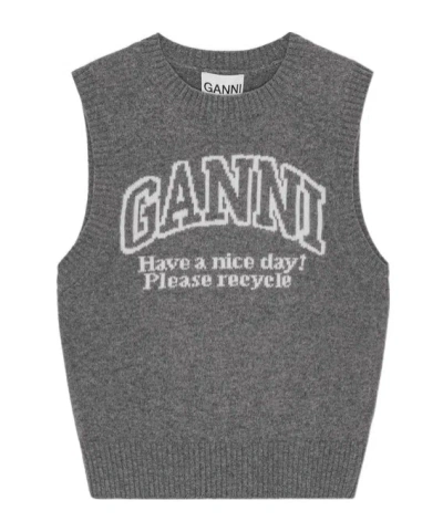 GANNI GANNI VEST WITH LOGO