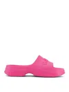 Ganni Pink Pool Slide Sandal In Multicolour