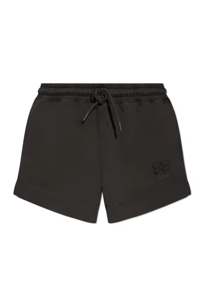 Ganni Logo Shorts In Black