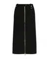 Ganni Zip-up Crepe Midi Skirt In Black